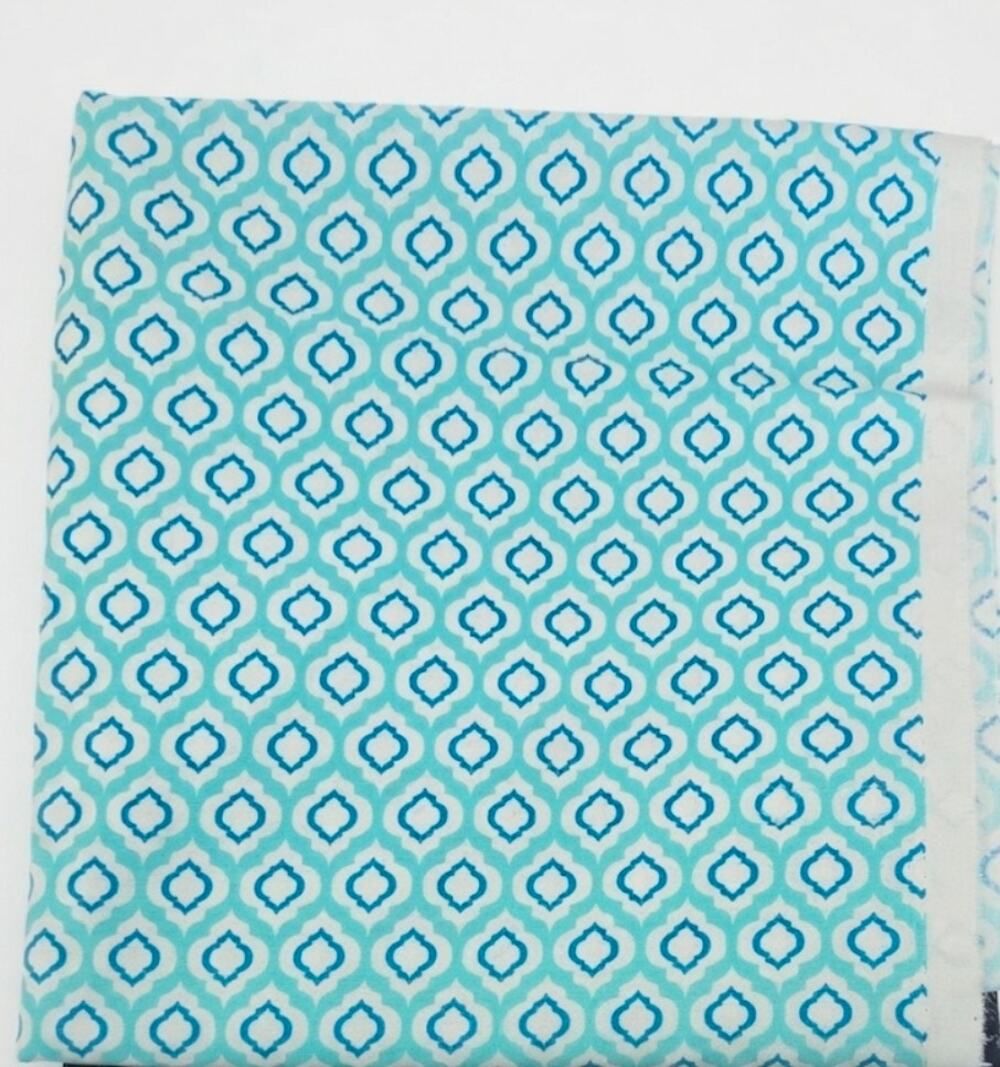 Waverly Inspirations Screen Print Blue White Geometric Lovely Lattice. 2.5 Yards